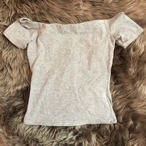 Light Grey Off Shoulder Shirt